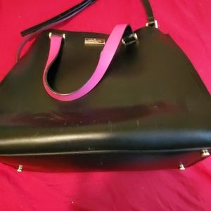 Pre Owned Kate Spade black and hot pink purse